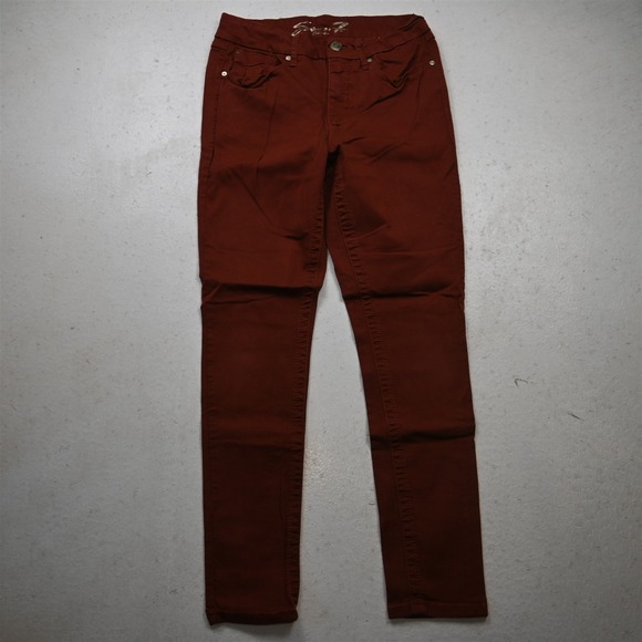 Seven7 Denim - Seven7 8 Tummyless High Rise Skinny Orange Stretch Denim Womens Jeans